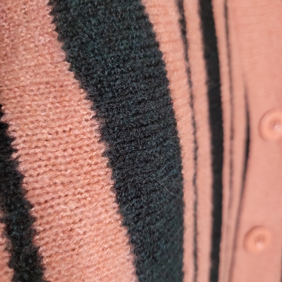 Sacred Hawk Sweater Stripe Pink Cardigan Womens Size Small Oversized - Picture 4 of 11